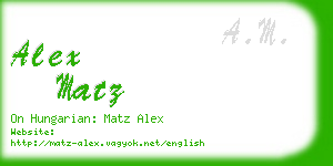 alex matz business card